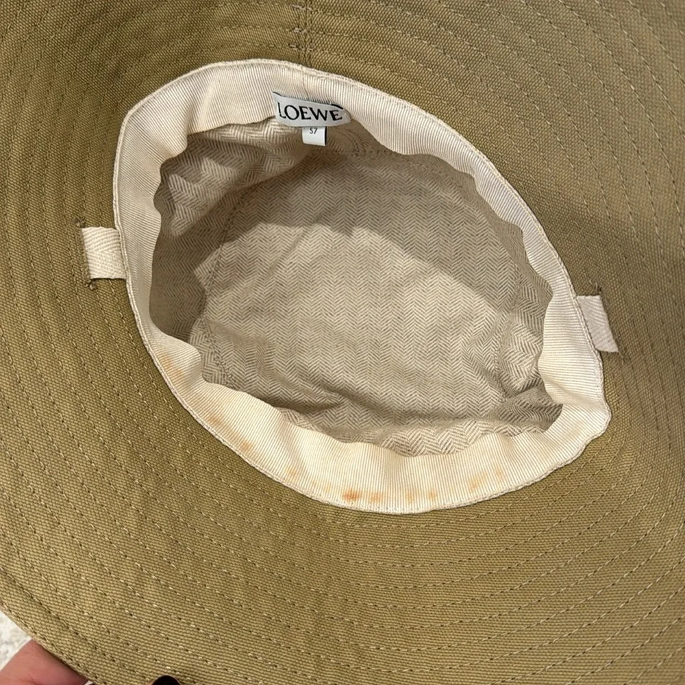 Loewe Tan Bucket Hat with Brown Logo Patch - Picture 2 of 7